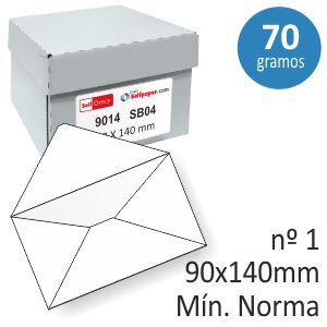 Sobres 90x140 Minimo Normalizado Correos Caja 500 uds
