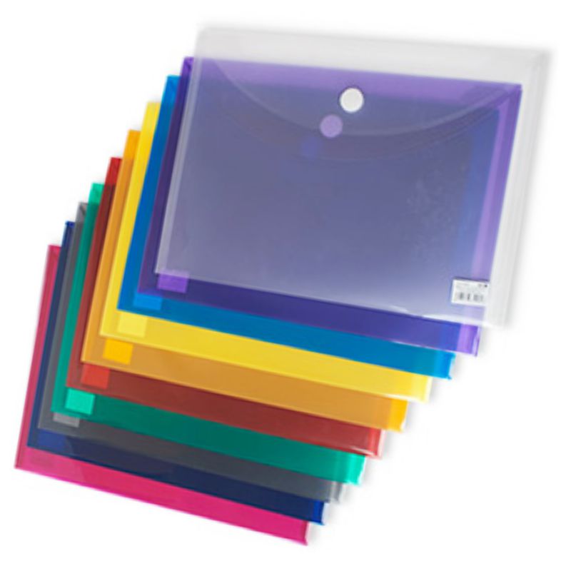 10 x documentos Foldersys A4 horizontal mate transparente PP transparente con cierre de velcro