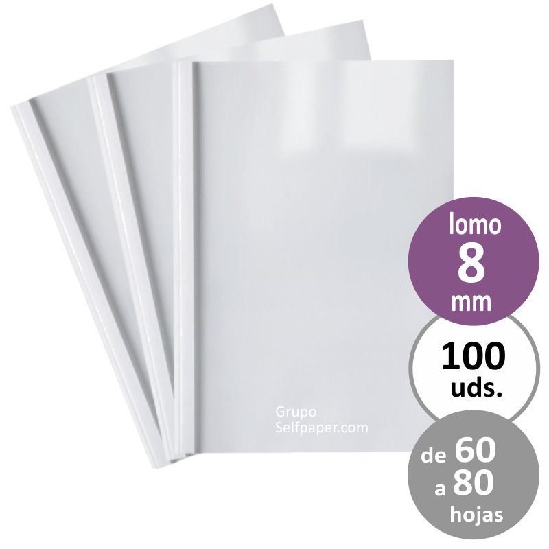 Comprar Tapas encuadernar termicas Transparente-blanca 60-80h C/100