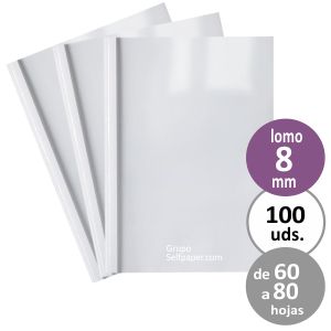 Tapas encuadernar termicas Transparente-blanca 60-80h C/100