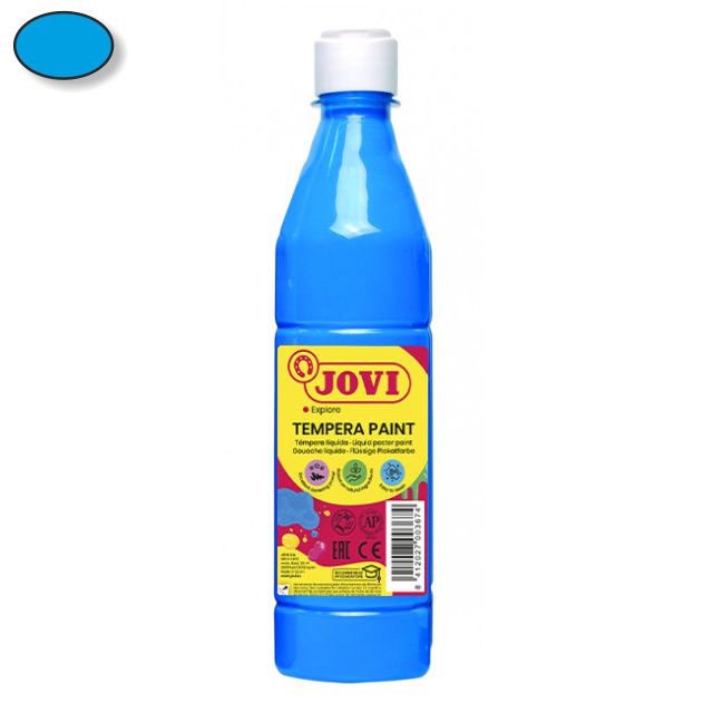Tempera Jovi Botella 500 Cm3 Cyan azul turquesa