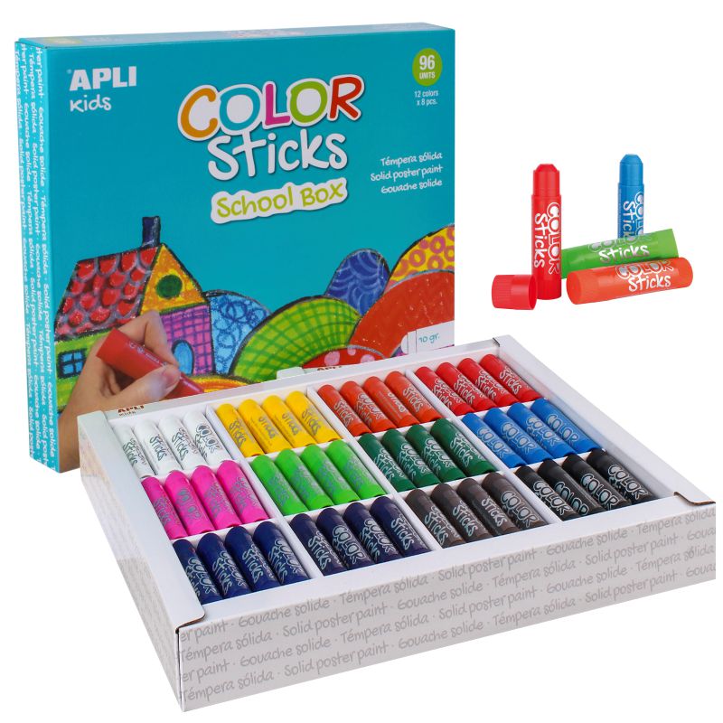 Témpera Solida Apli Classpack 96 Barritas color stick