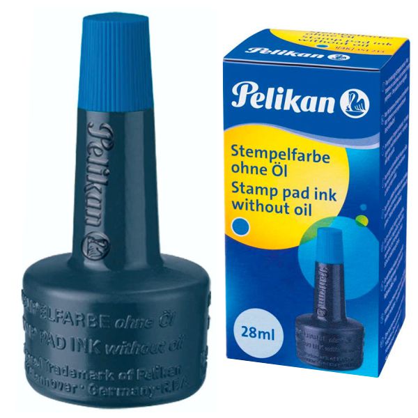Tinta de sellar Pelikan, tampones y cuños 28 ml Azul