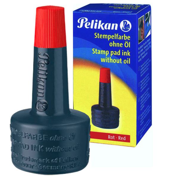 Tinta sellar Pelikan, tampones, sellos, cuños 28 ml Rojo