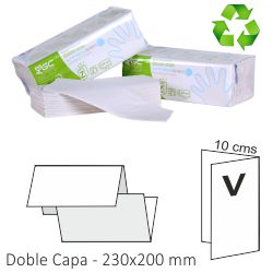 Toallas de papel engarzadas, plegadas V / C, papel reciclado