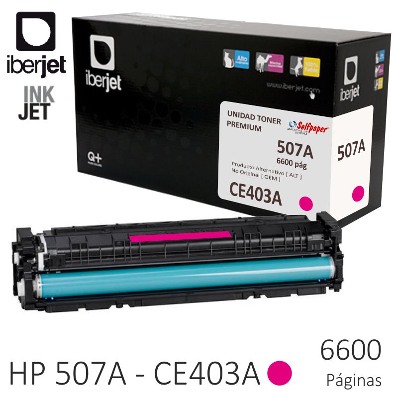 HP CE403A 507A Compatible, Toner Magenta 6600 Pags., Selfpaper.com.