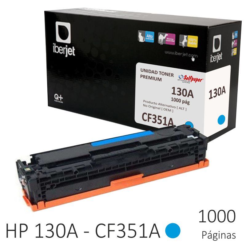 Toner Compatible HP CF351A 130A color azul Cyan 1000 Pags.