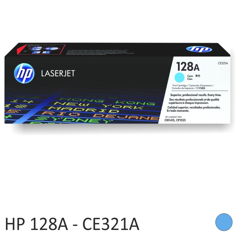 Toner HP CE321A, original HP 128A color azul Cyan