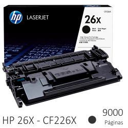 Toner HP CF226X 26X 26A Alta Capacidad 9000 páginas
