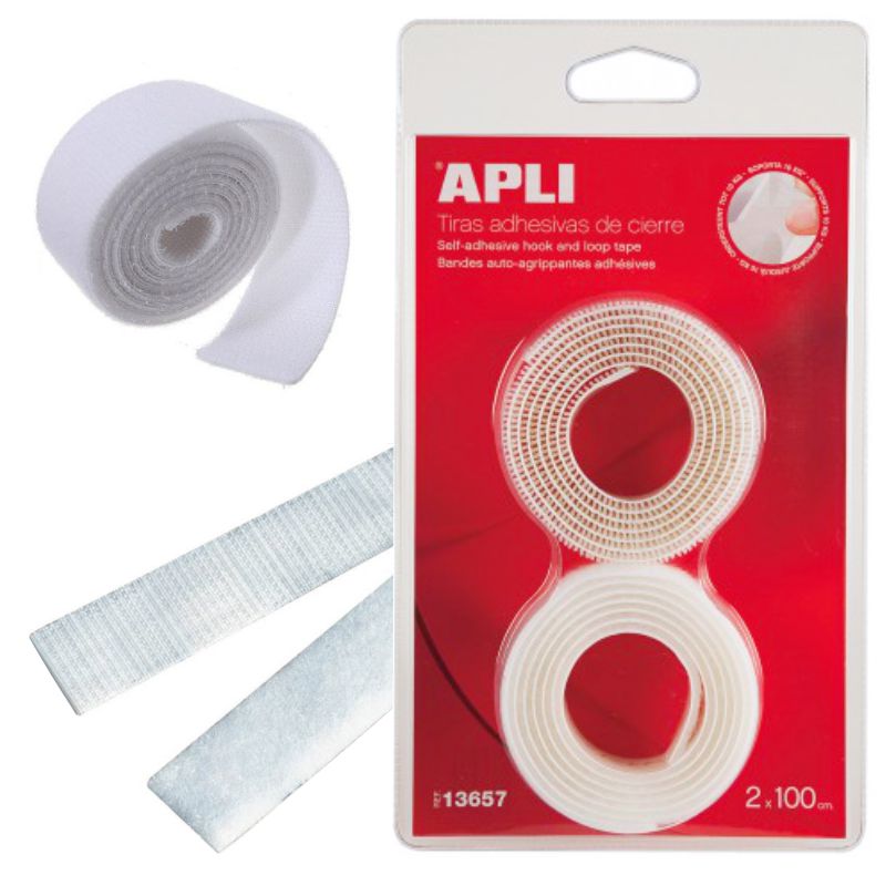 Comprar Velcro blanco adhesivo Apli, Rollo 2 cms x 1 metro